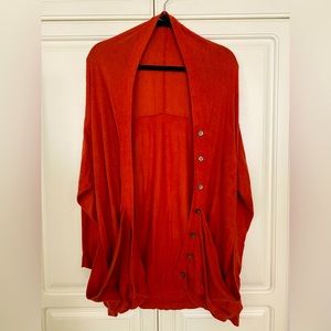 Two way orange knit cardigan